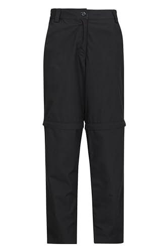 Mountain Warehouse Quest Zip-Off Damenhose – UV-Wanderhose, Damen-Outdoor-Unterteil mit Mehreren Taschen, einfache Aufbewahrung – ideal für Trekking, Camping, Wandern Schwarz 40 von Mountain Warehouse