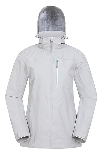 Mountain Warehouse Rainforest Damen-Regenjacke - wasserdichter Regenmantel, Netzinnenfutter, versteckte Kapuze, Taschen, verstellbarer Saum - zum Wandern, Reisen, Grau 38 von Mountain Warehouse