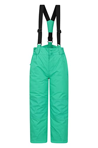 Mountain Warehouse Raptor Skihose für Kinder - Taschen, schneedichte Hose, abnehmbare Träger & Reißverschluss am Knöchel, Verstärkte Knie Winter - Jungen und Mädchen Helles Grün 3-4 Jahre von Mountain Warehouse