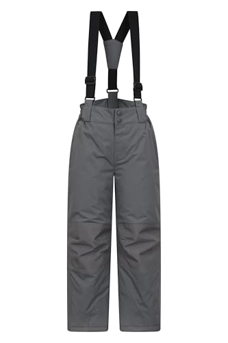 Mountain Warehouse Raptor Skihose für Kinder - Taschen, schneedichte Hose, abnehmbare Träger & Reißverschluss am Knöchel, Verstärkte Knie Winter - Jungen und Mädchen Mittelgrau 9-10 Jahre von Mountain Warehouse