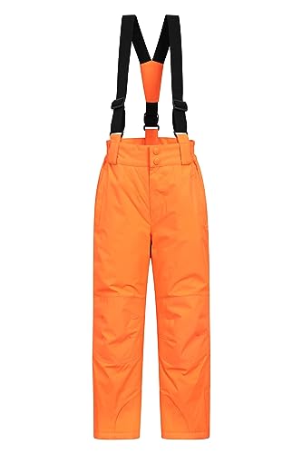 Mountain Warehouse Raptor Skihose für Kinder - Taschen, schneedichte Hose, abnehmbare Träger & Reißverschluss am Knöchel, Verstärkte Knie Winter - Jungen und Mädchen Orange 13 Jahre von Mountain Warehouse