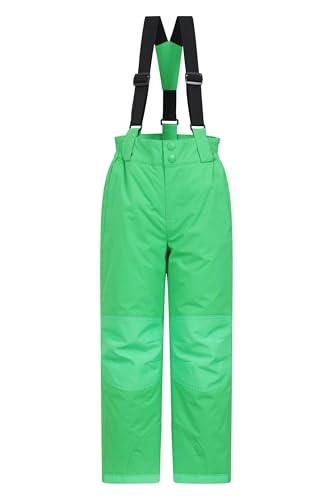 Mountain Warehouse Raptor Skihose für Kinder - Taschen, schneedichte Hose, abnehmbare Träger & Reißverschluss am Knöchel, Verstärkte Knie Winter - Jungen und Mädchen Spectra Green 2-3 Jahre von Mountain Warehouse