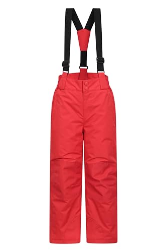 Mountain Warehouse Raptor Skihose für Kinder - Taschen, schneedichte Hose, abnehmbare Träger & Reißverschluss am Knöchel, Verstärkte Knie winter - Jungen und Mädchen Aktiv Rot Kinder 164 DE (13 Jahre) von Mountain Warehouse