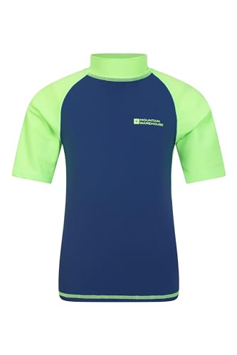 Mountain Warehouse Rashguard für Kinder - Kurzarm-Schwimmshirt für Jungen und Mädchen mit LSF 50+ UV-Schutz, schnell trocknend, Flatlock-Nähte - Schwimmen & Neoprenanzug Helles Grün 11-12 Jahre von Mountain Warehouse