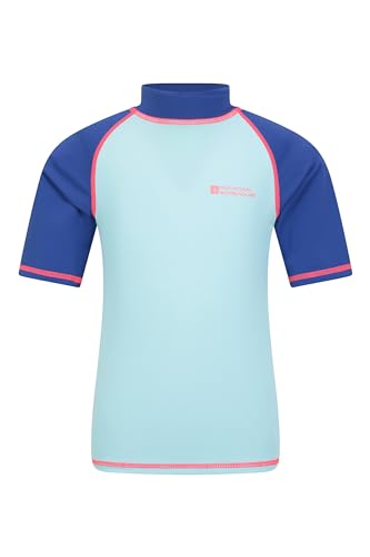 Mountain Warehouse Rashguard für Kinder - Kurzarm-Schwimmshirt für Jungen und Mädchen mit LSF 50+ UV-Schutz, schnell trocknend, Flatlock-Nähte - Schwimmen & Neoprenanzug Minze 11-12 Jahre von Mountain Warehouse