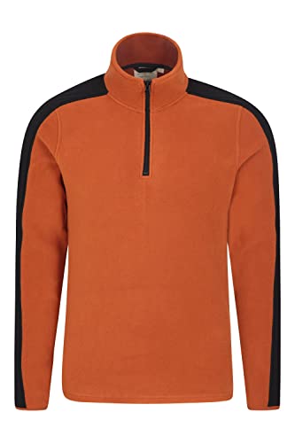 Mountain Warehouse Relic Fleece-Oberteil aus recyceltem Material, Verstellbarer halber Reißverschluss, leichtes Design – Eandern, Stadterkundungen, Outdoor-Aktivitäten Dunkelgelb XL von Mountain Warehouse