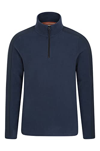 Mountain Warehouse Relic Fleece-Oberteil aus recyceltem Material, Verstellbarer halber Reißverschluss, leichtes Design – Eandern, Stadterkundungen, Outdoor-Aktivitäten Marineblau 3XL von Mountain Warehouse