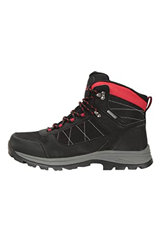 Mountain Warehouse Ridge wasserdichte Herren-Wanderstiefel – geformtes Eva, Gummilaufsohle, wasserdicht, atmungsaktiv – ideal zum Wandern, auf Reisen, im Freien, Camping Schwarz 45 von Mountain Warehouse