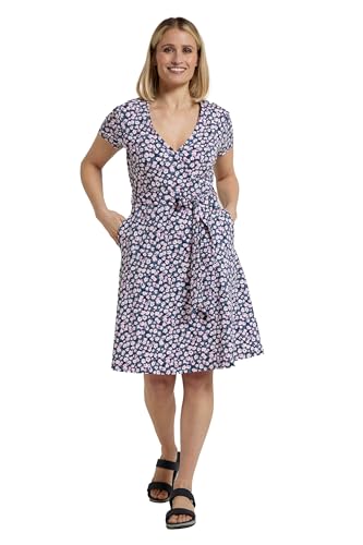 Mountain Warehouse Santorini Damen Jersey-Wickelkleid – leichtes Damen-Herbst Winterkleid, UV-Schutz, kuschelig – ideal für Reisen, Ferien, Picknick und Outdoor Grau 46 von Mountain Warehouse