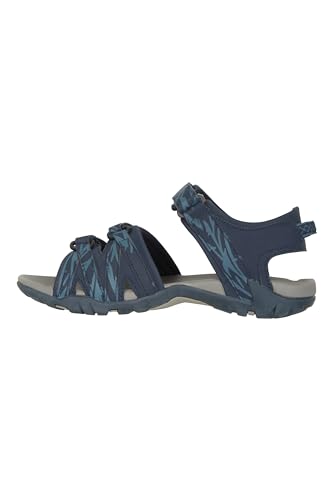 Mountain Warehouse Santorini Weite Damen-Sandalen - Damenschuhe mit verstellbaren Riemen und gepolsterter Innensohle, Gummi-Laufsohle - für Herbst Winter-Spaziergänge, Reisen Marineblau 39 EU von Mountain Warehouse