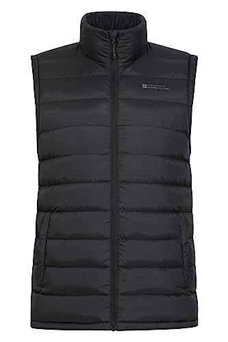 Mountain Warehouse Seasons Herren-Steppweste - Outdoor-Weste für Herren zum Wandern, Laufen, Joggen und Radfahren oder bei Regen, ärmellose Steppweste für Herren Schwarz Large von Mountain Warehouse