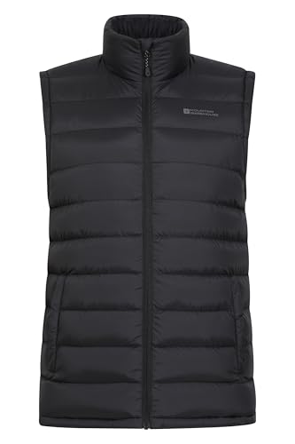 Mountain Warehouse Seasons Herren-Steppweste - Outdoor-Weste für Herren zum Wandern, Laufen, Joggen und Radfahren oder bei Regen, ärmellose Steppweste für Herren Schwarz Medium von Mountain Warehouse