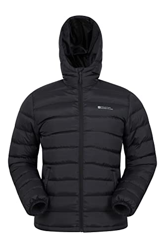 Mountain Warehouse Seasons Herrenjacke - Gefüttert, leicht, wasserbeständige Regenjacke, Mikrofaserfüllung - Ideal für den Winter Schwarz 3XL von Mountain Warehouse