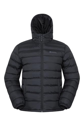 Mountain Warehouse Seasons Herrenjacke - Gefüttert, leicht, wasserbeständige Regenjacke, Mikrofaserfüllung - Ideal für den Winter Schwarz X-Small Mountain Warehouse Seasons Herrenjacke - Gefüttert, leicht, wasserbeständige Regenjacke, Mikrofaserfüllung - Ideal für den Winter Schwarz X-Small von Mountain Warehouse