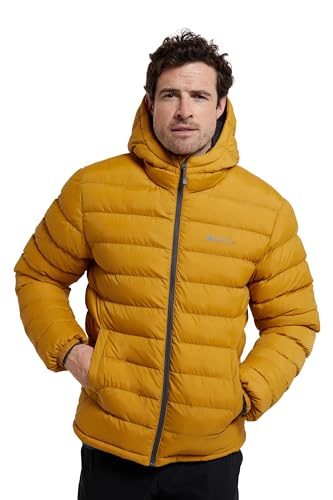 Mountain Warehouse Seasons Herrenjacke mit Fellfutter - Wasserabweisende und warme Jacke mit Seitentaschen - Ideal für Herbst, Winter, Outdoor, Reisen und im Alltag Dunkelgelb 3XL von Mountain Warehouse