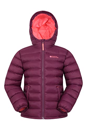 Mountain Warehouse Seasons Steppjacke für Kinder - Ultraleichte, warme, wasserdichte Steppjacke. Jungen & Mädchen Winterjacke mit Kapuze & Reißverschluss Beere-Rot 13 Jahre von Mountain Warehouse