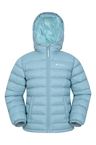 Mountain Warehouse Seasons Steppjacke für Kinder - Ultraleichte, warme, wasserdichte Steppjacke. Jungen & Mädchen Winterjacke mit Kapuze & Reißverschluss Blaugrün 11-12 Jahre von Mountain Warehouse