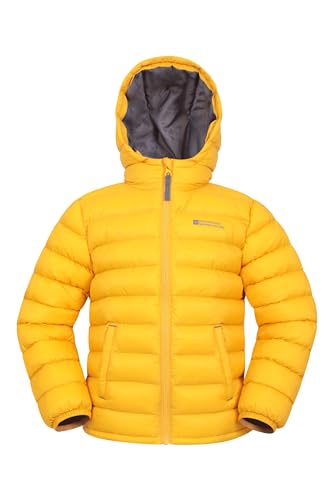 Mountain Warehouse Seasons Steppjacke für Kinder - Ultraleichte, warme, wasserdichte Steppjacke. Jungen & Mädchen Winterjacke mit Kapuze & Reißverschluss Dunkelgelb 11-12 Jahre von Mountain Warehouse