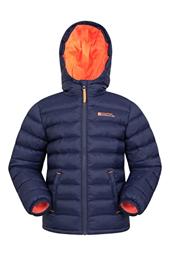 Mountain Warehouse Seasons Steppjacke für Kinder - Ultraleichte, warme, wasserdichte Steppjacke. Jungen & Mädchen Winterjacke mit Kapuze & Reißverschluss Marineblau 2-3 Jahre von Mountain Warehouse