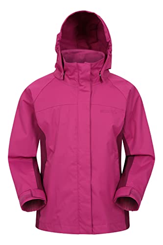 Mountain Warehouse Shelly II Kinderjacke - Wasserfest, versiegelte Nähte, Regenjacke mit verstellbare Bündchen, Taschen - Für Jungen und Mädchen -Camping, Wandern, Herbst Beere-Rot 3-4 Jahre von Mountain Warehouse