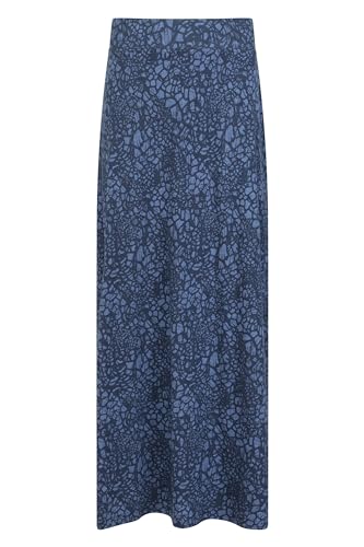 Mountain Warehouse Shore langer Damen-Jersey-Rock – leichter Damen-Herbst Winter-Maxi-Rock, atmungsaktiv, pflegeleicht – ideal für Spaziergänge, Urlaub, Reisen, Strand, Pool Dunkelblau 40 von Mountain Warehouse