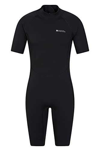 Mountain Warehouse Shorty Herren-Tauchanzug in voller Länge - Körper: 2.5mm, bequemer, einteiliger Neopren-Surfanzug, leicht schließender Reißverschluss - für Tauchen Schwarz Jet Large/X-Large von Mountain Warehouse