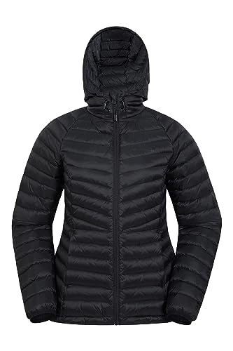 Mountain Warehouse Skyline hydrophobe Damen-Daunenjacke - Wasserabweisende Winterjacke, isolierte Pufferjacke, verstellbar - für Winter, Reisen & täglichen Gebrauch Schwarz 36 von Mountain Warehouse