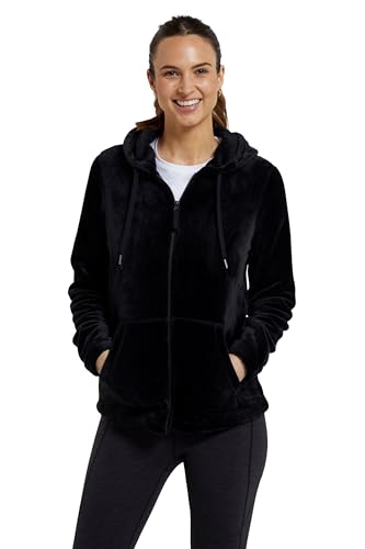 Mountain Warehouse Snaggle Damen-Fleecejacke mit Kapuze, Winter Schwarz Damengröße EU 38 von Mountain Warehouse