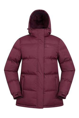 Mountain Warehouse Snow Wattierte Damenjacke – Warme, Wasserabweisende Jacke mit Durchgehendem Reißverschluss, Mikrofaser-Isolierung – Ideal für Herbst, Winter, Draußen Burgund Damengröße EU 38 von Mountain Warehouse