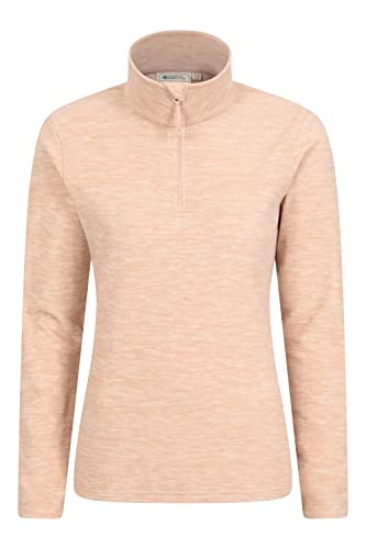 Mountain Warehouse Snowdon Melange Fleece-Pullover Damen - dünner, Warmer Winter-Pullover aus Fleece für Damen zum Laufen, Wandern, Joggen und für Sport und Outdoor Hellbeige 54 von Mountain Warehouse