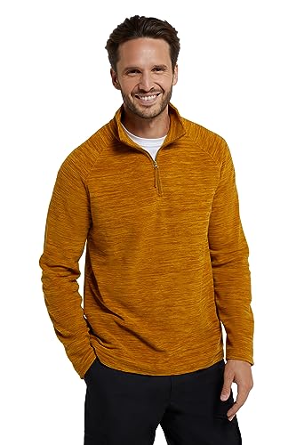 Mountain Warehouse Snowdon Herren-Fleece-Pullover - warme, leichte Fleecejacke mit Reißverschluss, zum Wandern, im Winter oder Outdoor Dunkelgelb Large von Mountain Warehouse