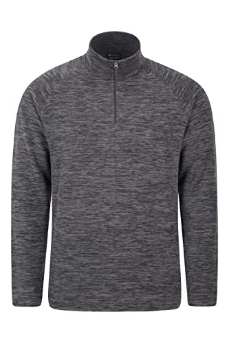 Mountain Warehouse Snowdon Herren-Fleece-Pullover - warme, leichte Fleecejacke mit Reißverschluss, zum Wandern, im Winter oder Outdoor Dunkelgrau 3XL von Mountain Warehouse