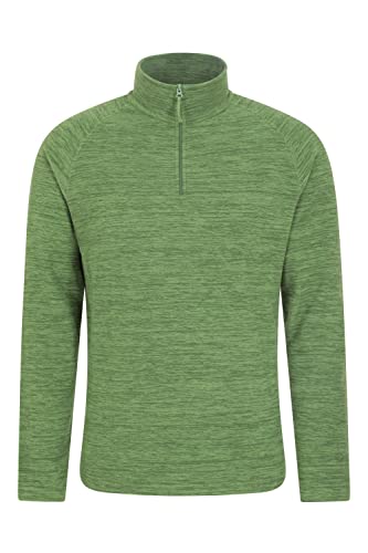 Mountain Warehouse Snowdon Herren-Fleece-Pullover - warme, leichte Fleecejacke mit Reißverschluss, zum Wandern, im Winter oder Outdoor Helles Grün Large von Mountain Warehouse