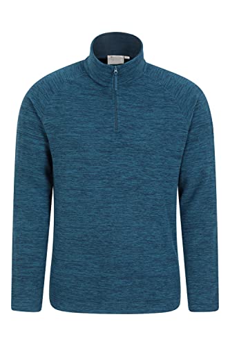 Mountain Warehouse Snowdon Herren-Fleece-Pullover - warme, leichte Fleecejacke mit Reißverschluss, zum Wandern, im Winter oder Outdoor Indigo S von Mountain Warehouse