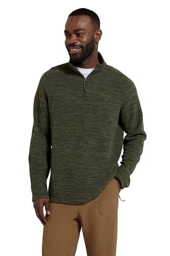 Mountain Warehouse Snowdon Herren-Fleece-Pullover - warme, leichte Fleecejacke mit Reißverschluss, zum Wandern, im Winter oder Outdoor Dunkel Khaki X-Large von Mountain Warehouse