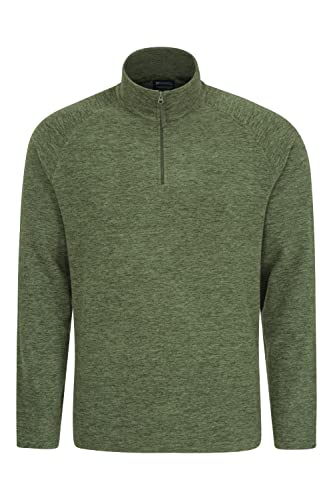 Mountain Warehouse Snowdon Herren-Fleece-Pullover - warme, leichte Fleecejacke mit Reißverschluss, zum Wandern, im Winter oder Outdoor Dunkel Khaki XXS von Mountain Warehouse