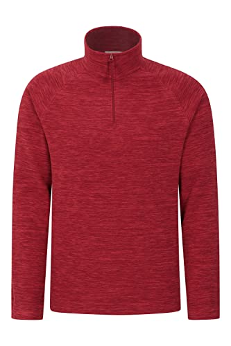 Mountain Warehouse Snowdon Herren-Fleece-Pullover - warme, leichte Fleecejacke mit Reißverschluss, zum Wandern, im Winter oder Outdoor Dunkelrot Large von Mountain Warehouse