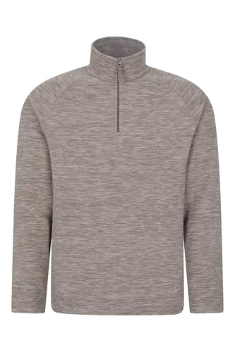 Mountain Warehouse Snowdon Herren-Fleece-Pullover - warme, leichte Fleecejacke mit Reißverschluss, zum Wandern, im Winter oder Outdoor Hell Braun X-Small von Mountain Warehouse