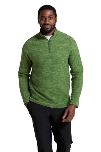 Mountain Warehouse Snowdon Herren-Fleece-Pullover - warme, leichte Fleecejacke mit Reißverschluss, zum Wandern, im Winter oder Outdoor Hell Grün XX-Small von Mountain Warehouse