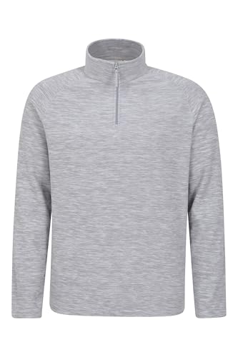 Mountain Warehouse Snowdon Herren-Fleece-Pullover - warme, leichte Fleecejacke mit Reißverschluss, zum Wandern, im Winter oder Outdoor Hellgrau Medium von Mountain Warehouse