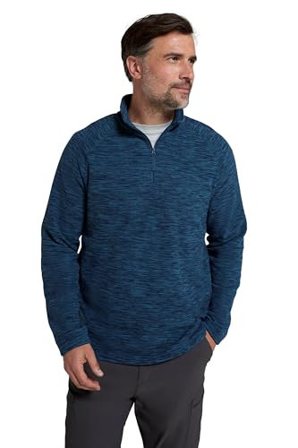 Mountain Warehouse Snowdon Herren-Fleece-Pullover - warme, leichte Fleecejacke mit Reißverschluss, zum Wandern, im Winter oder Outdoor Blau Indigo 2X-Large von Mountain Warehouse