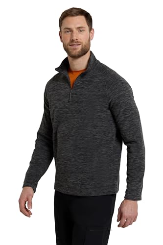 Mountain Warehouse Snowdon Herren-Fleece-Pullover - warme, leichte Fleecejacke mit Reißverschluss, zum Wandern, im Winter oder Outdoor Kohle 4X-Large von Mountain Warehouse