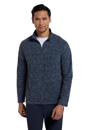 Mountain Warehouse Snowdon Herren-Fleece-Pullover - warme, leichte Fleecejacke mit Reißverschluss, zum Wandern, im Winter oder Outdoor Marine X-Small von Mountain Warehouse