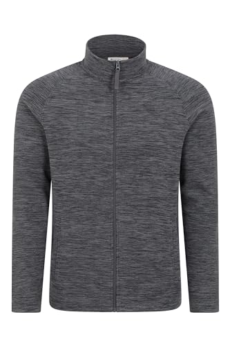 Mountain Warehouse Snowdon Herren-Fleece mit durchgehendem Reißverschluss - fusselfreie Mittelschicht, weiches, atmungsaktives Fleece-Sweatshirt, Winter Dunkelgrau XXL von Mountain Warehouse