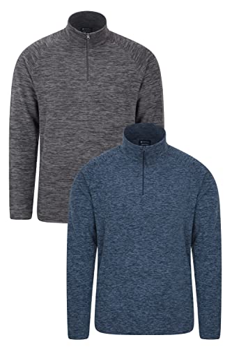 Mountain Warehouse Snowdon Herren-Fleece mit durchgehendem Reißverschluss - fusselfreie Mittelschicht, weiches, atmungsaktives Fleece-Sweatshirt, Winter Gemischt S von Mountain Warehouse