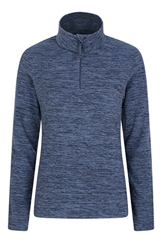 Mountain Warehouse Snowdon Melange Fleece-Pullover Damen - dünner, Warmer Winter-Pullover aus Fleece für Damen zum Laufen, Wandern, Joggen und für Sport und Outdoor Dunkelblau 34 von Mountain Warehouse