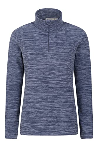 Mountain Warehouse Snowdon Melange Fleece-Pullover Damen - dünner, Warmer Winter-Pullover aus Fleece für Damen zum Laufen, Wandern, Joggen und für Sport und Outdoor Dunkelblau 36 von Mountain Warehouse