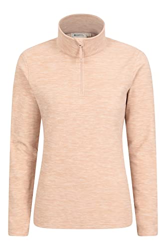 Mountain Warehouse Snowdon Melange Fleece-Pullover Damen - dünner, Warmer Winter-Pullover aus Fleece für Damen zum Laufen, Wandern, Joggen und für Sport und Outdoor Hellbeige 42 von Mountain Warehouse