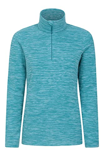 Mountain Warehouse Snowdon Melange Fleece-Pullover Damen - dünner, Warmer Winter-Pullover aus Fleece für Damen zum Laufen, Wandern, Joggen und für Sport und Outdoor Hellblaugrün 30 von Mountain Warehouse