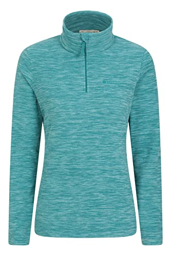 Mountain Warehouse Snowdon Melange Fleece-Pullover Damen - dünner, Warmer Winter-Pullover aus Fleece für Damen zum Laufen, Wandern, Joggen und für Sport und Outdoor Hellblaugrün 34 von Mountain Warehouse